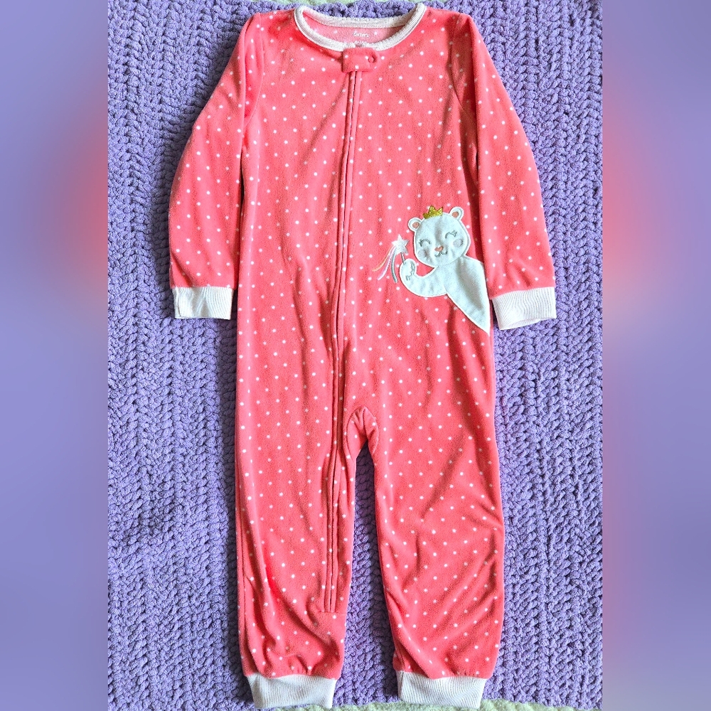 4T Pink Fleece Footless Pajamas